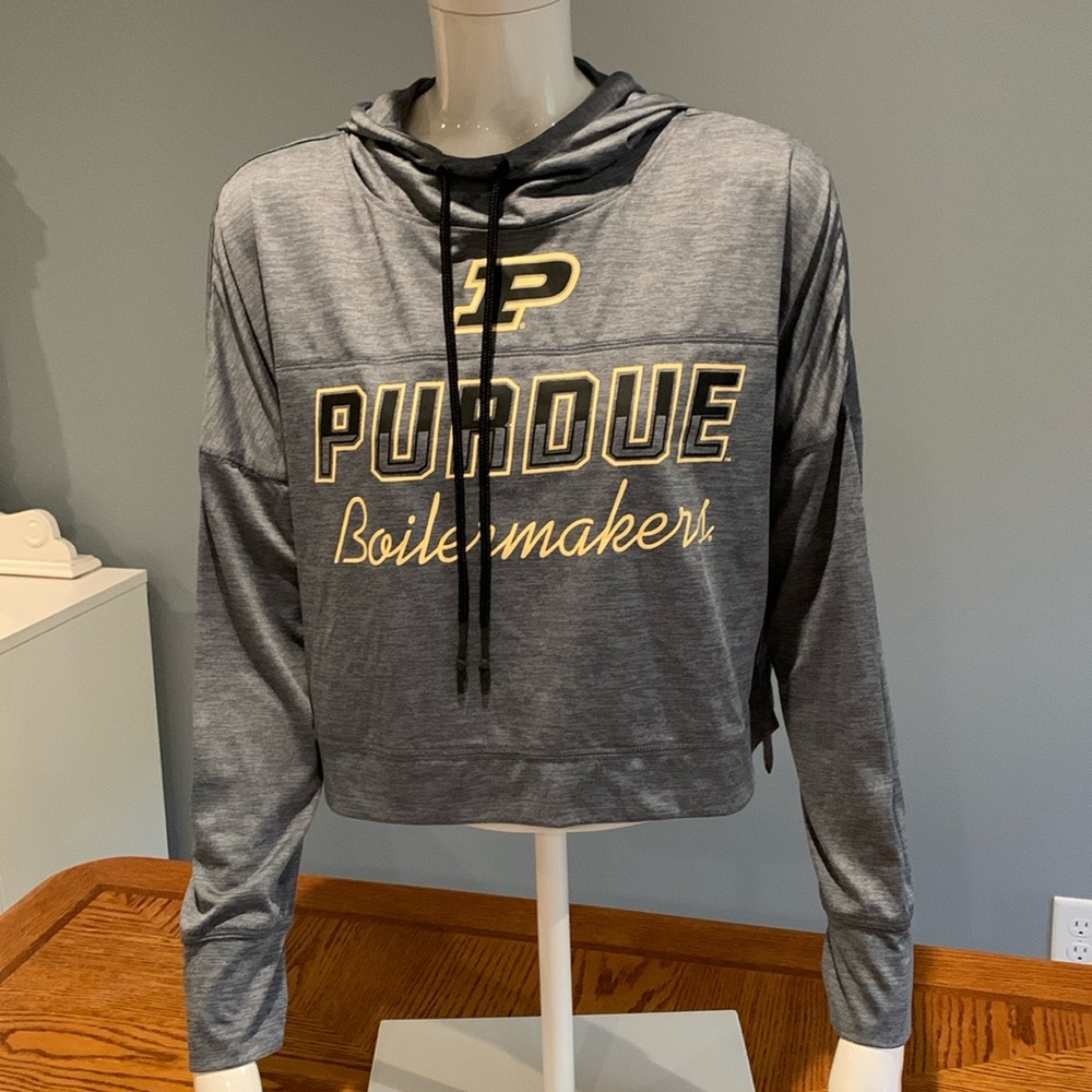 Purdue Hooded Crop Top • Size Small